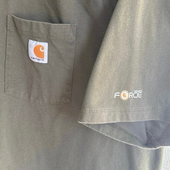 Carhartt Relaxed Fit Force Classic Olive Short Sleeve Shirt Men’s XLarge - Picture 2 of 8